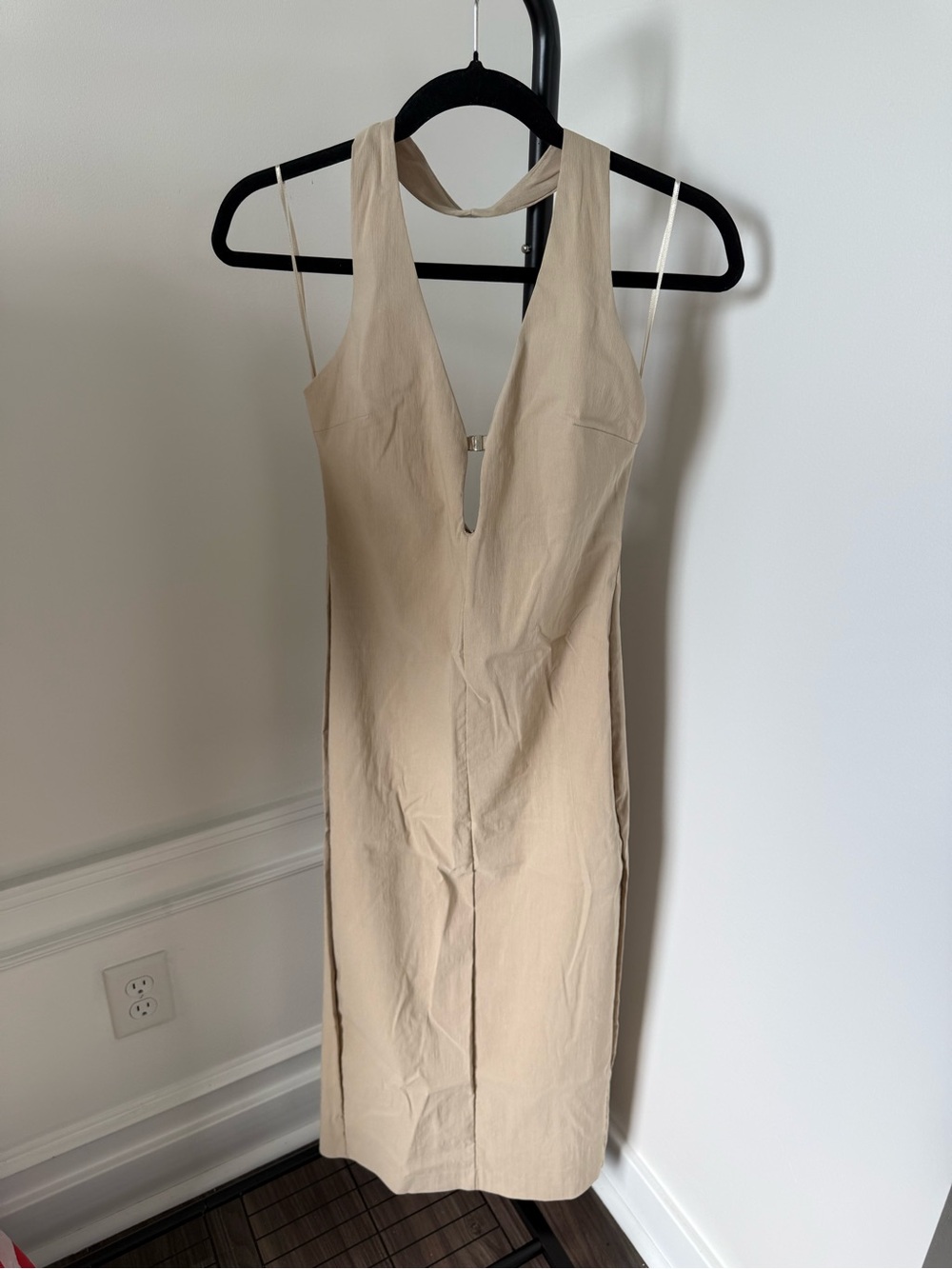 Zara Beige Halter Midi Dress